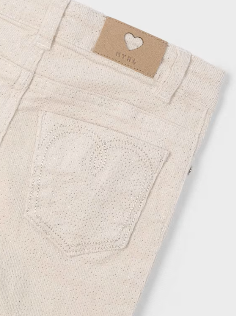 Almond Sparkly Corduroy Jeans | 4548
