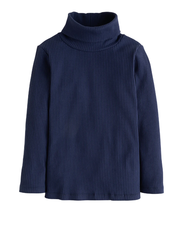 Solid Ribbed Turtleneck | Navy