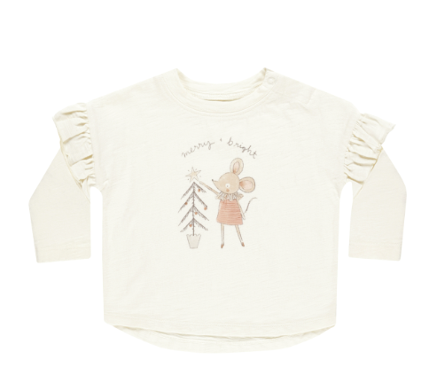 Ruffle Long Sleeve T-Shirt | Mouse