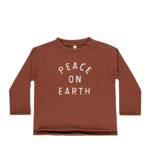 Raw Edge Long Sleeve T-Shirt | Peace on Earth