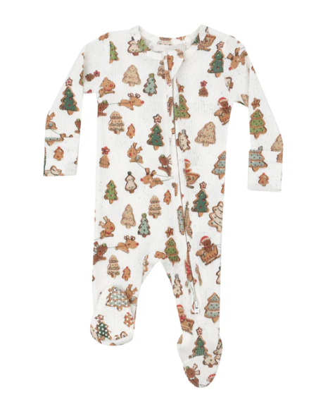 Two Way Zipper Footie | Gingerbread Sleigh Ride