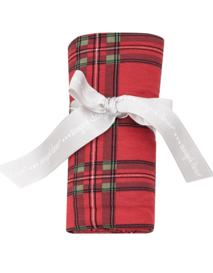 Ribbed Swaddle Blanket | Vintage Holiday Plaid