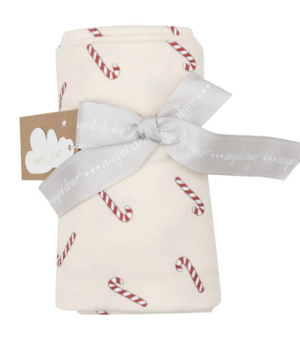 Ribbed Swaddle Blanket | Candy Canes
