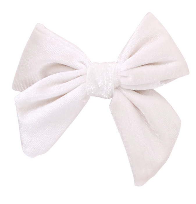 White Velour Bow