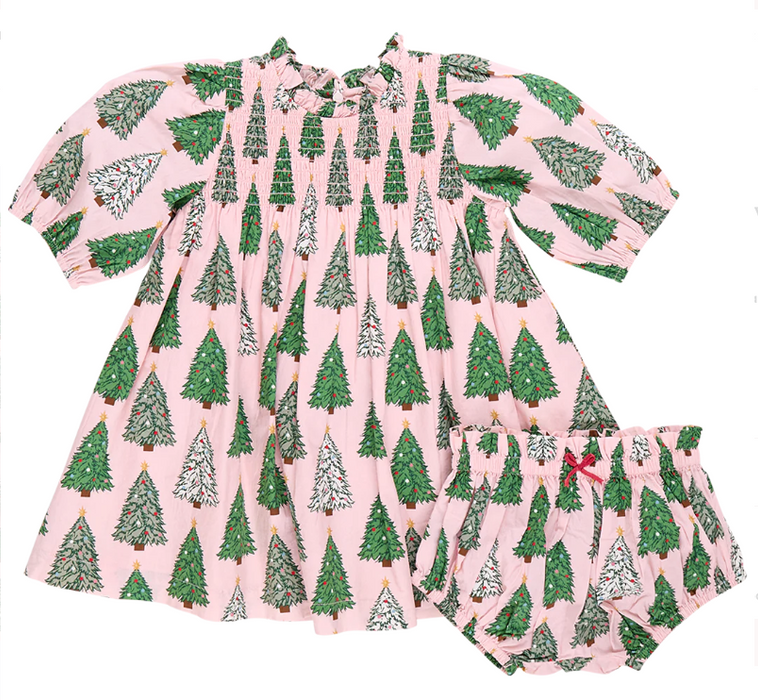 Stevie Dress Set | Pink Trees