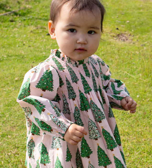 Stevie Dress Set | Pink Trees
