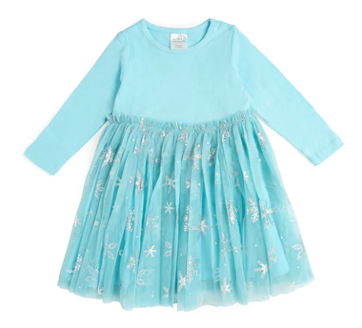 Snow Princess Long Sleeve Tutu Dress