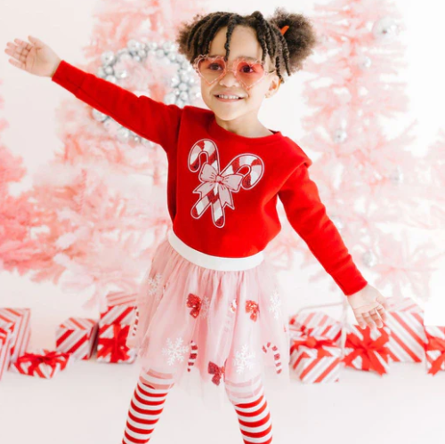 Candy Cane Patch Sweatshirt | Red