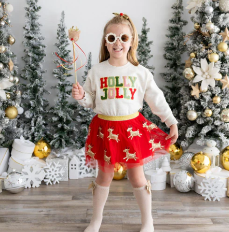 Holly Jolly Patch Sweatshirt | Natural