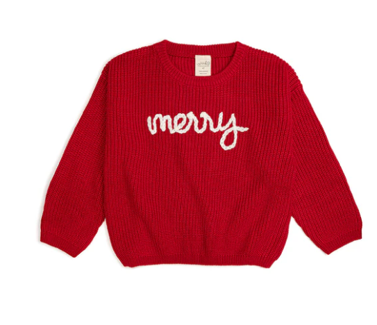 Merry Yarn Knit Sweater | Red