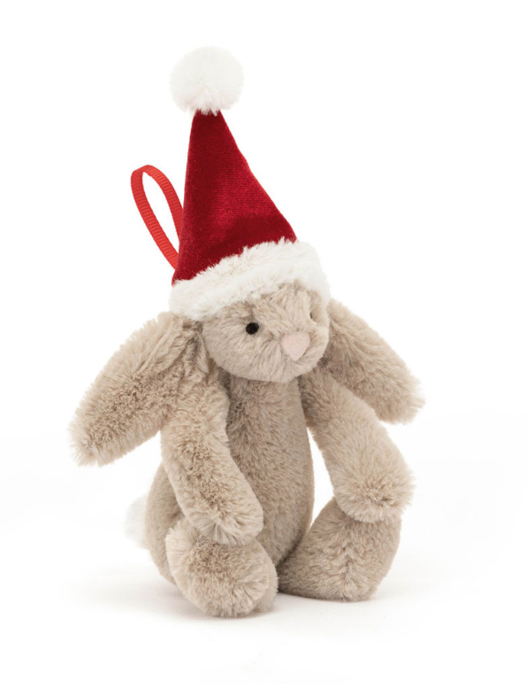 Bashful Christmas Bunny Ornament