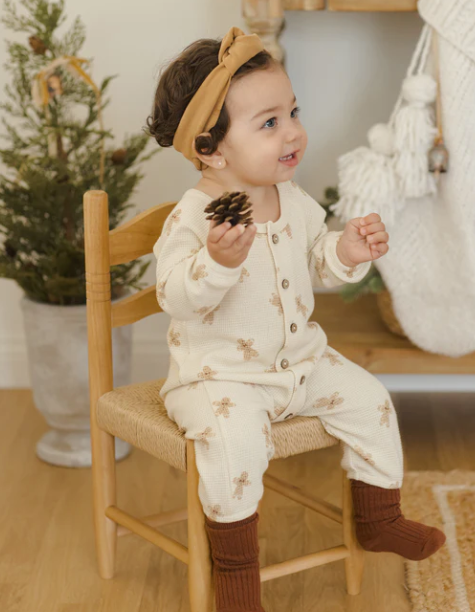 Waffle Long Sleeve Jumpsuit | Gingerbread