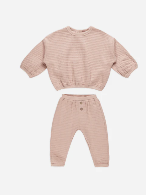 Textured Sweat Set | Blush