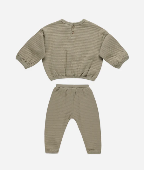 Textured Sweat Set | Olive