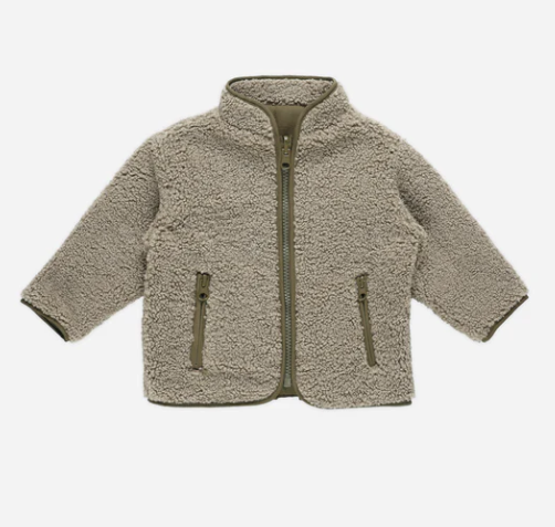 Shearling Zip Jacket | Olive