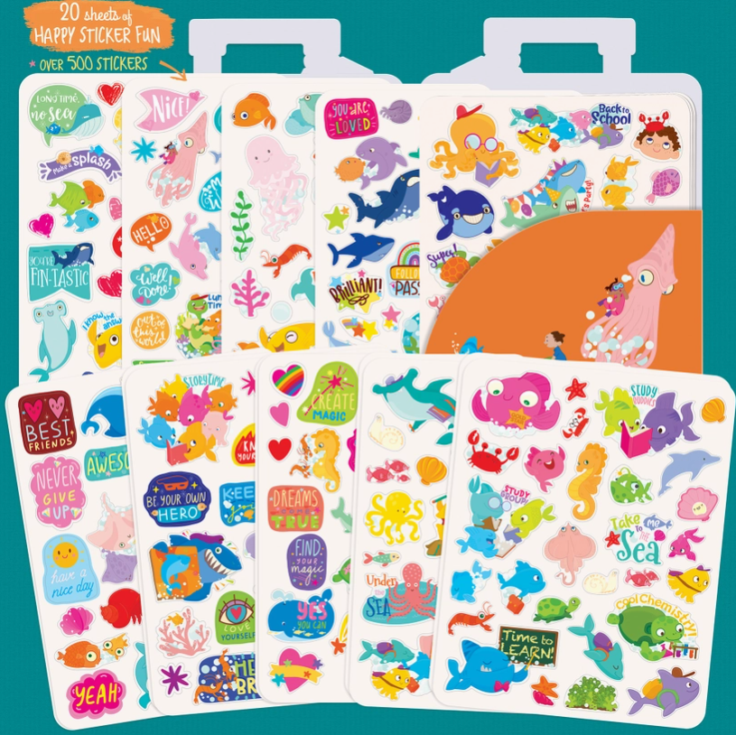 500+ Stickers on the Go | School of Fish