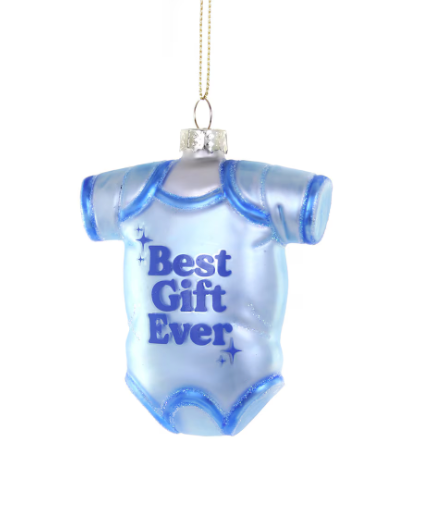Blue Best Gift Ever Onesie Ornament