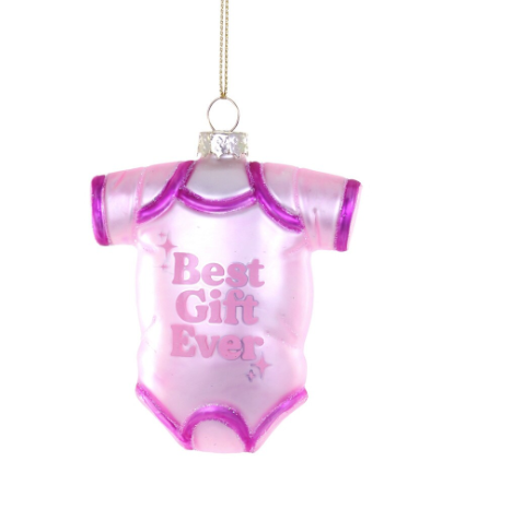 Pink Best Gift Ever Onesie Ornament