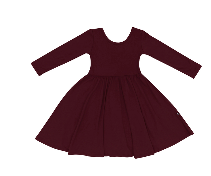 Kyte Long Sleeve Twirl Dress | Burgundy