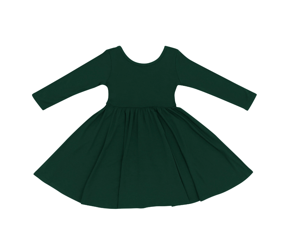 Kyte Long Sleeve Twirl Dress | Evergreen