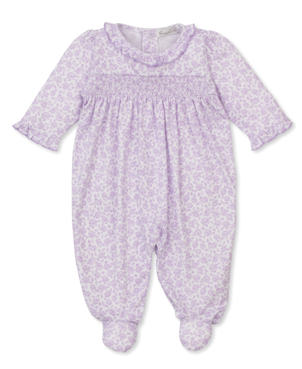 Lilac Summer Gardens Footie w/Smocking