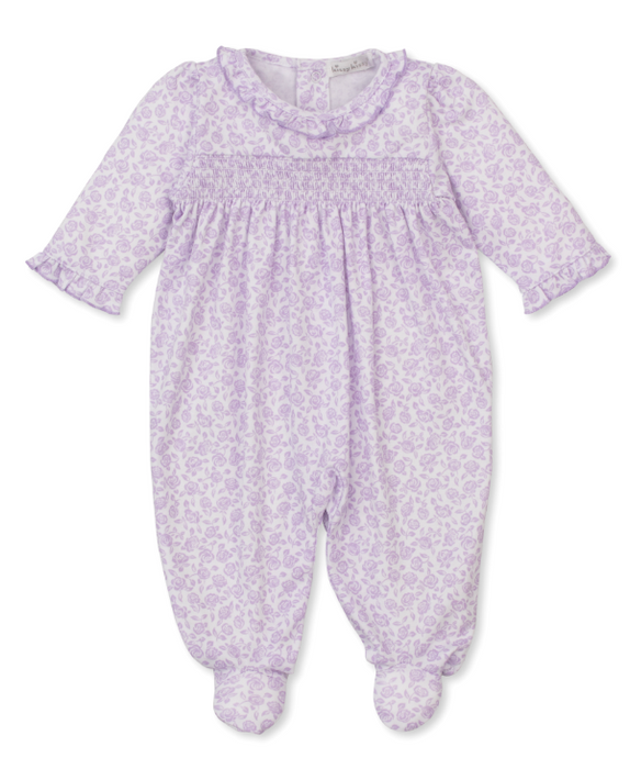 Lilac Summer Gardens Footie w/Smocking
