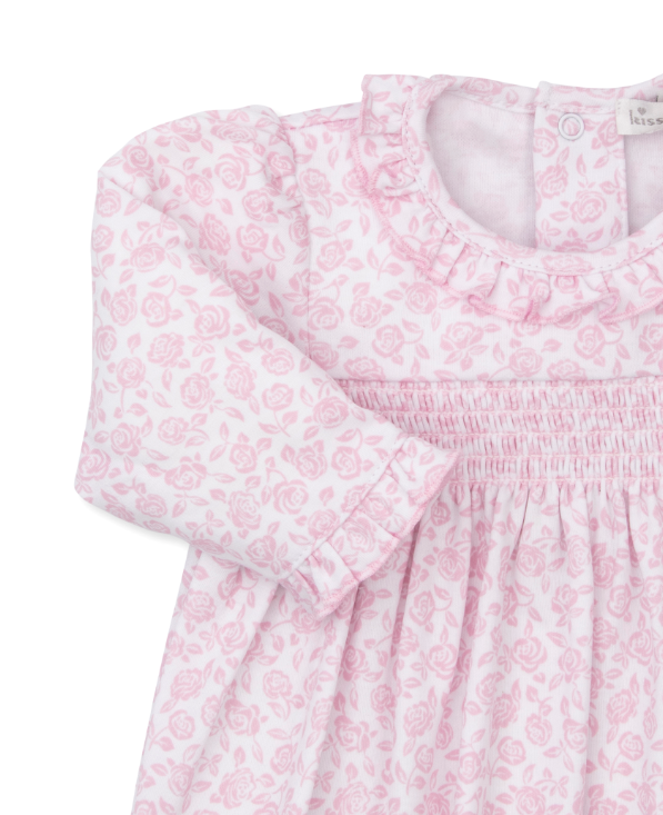 Pink Summer Gardens Sack w/Smocking