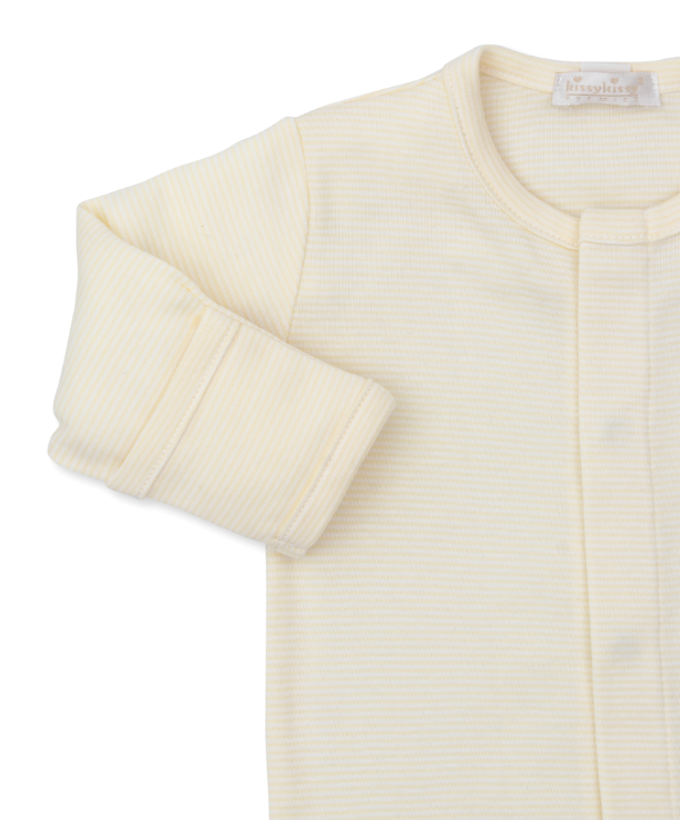 Bee Hive Stripe Footie w/ Hand Embroidery