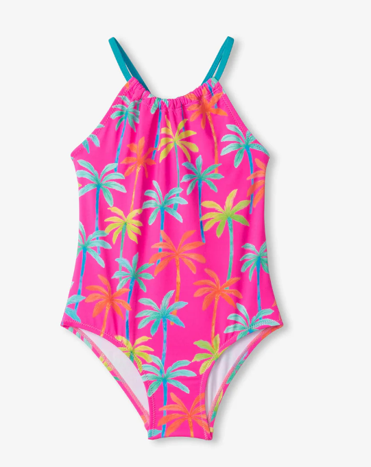 Painted Palms Gather Front Swimsuit