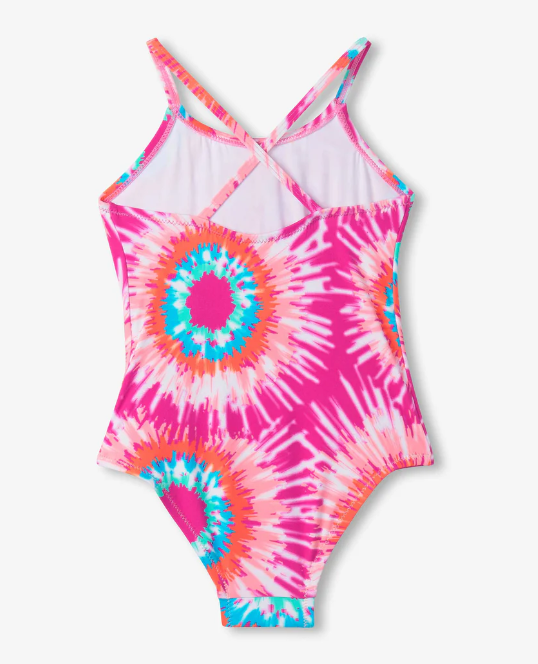 Sunburst Tie Dye Ruched Front Swimsuit