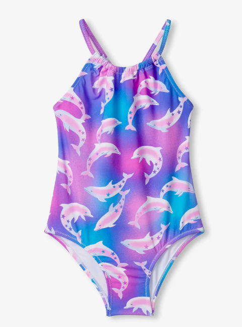Airbrush Dolphins Gather Front Swimsuit