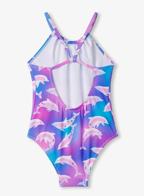 Airbrush Dolphins Gather Front Swimsuit