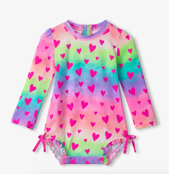 Kaleidoscope Hearts Baby Rashguard Swimsuit