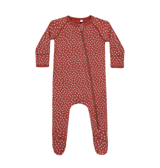 Bamboo Zip Footie | Tiny Hearts