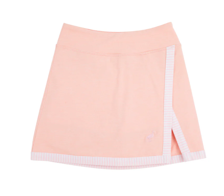 Prepletic Samantha Skort | Pompano Peach w/Palm Beach Pink Stripe