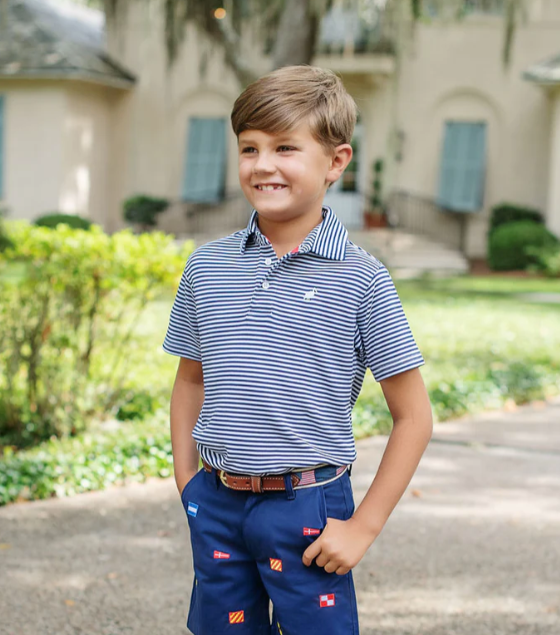 Prim and Proper Polo | Nantucket Navy Stripe