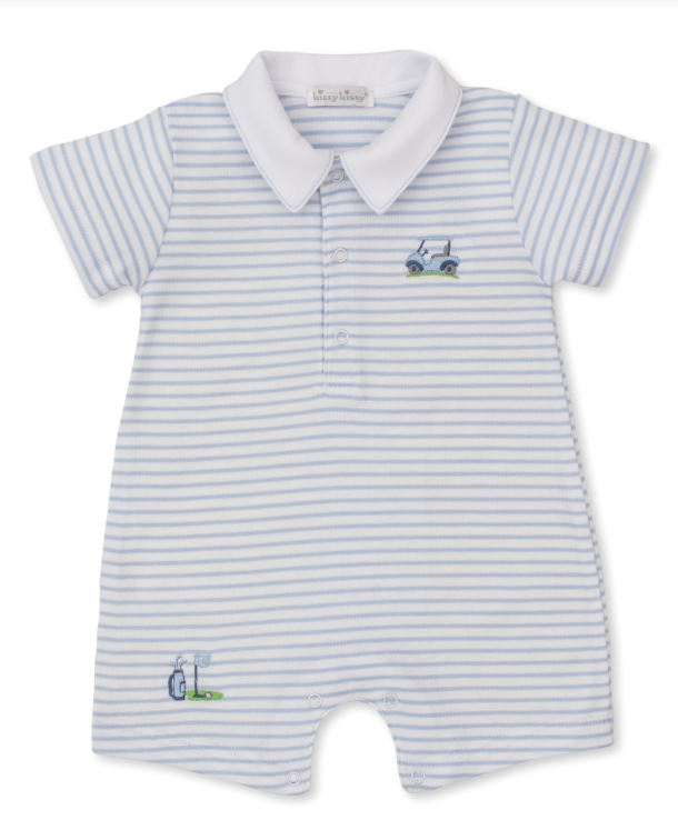 Blue Fairway Foursome Stripe Short Playsuit