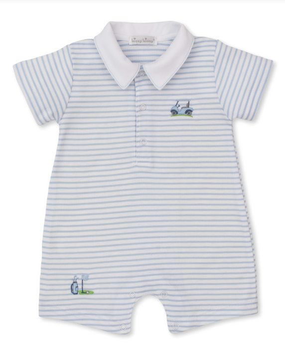 Blue Fairway Foursome Stripe Short Playsuit