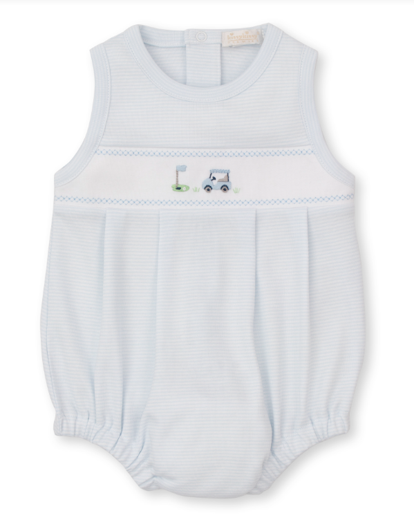 Blue Fairway Foursome Stripe Bubble w/Hand Embroidery