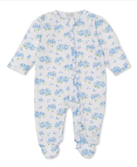 Blue Heavenly Hydrangea Footie w/Zipper