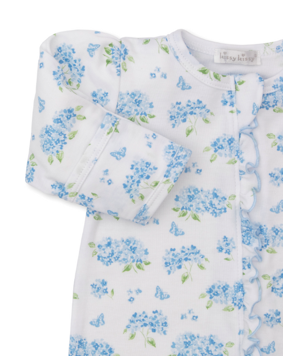 Blue Heavenly Hydrangea Footie w/Zipper