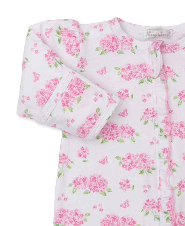 Pink Heavenly Hydrangea Footie w/Zipper