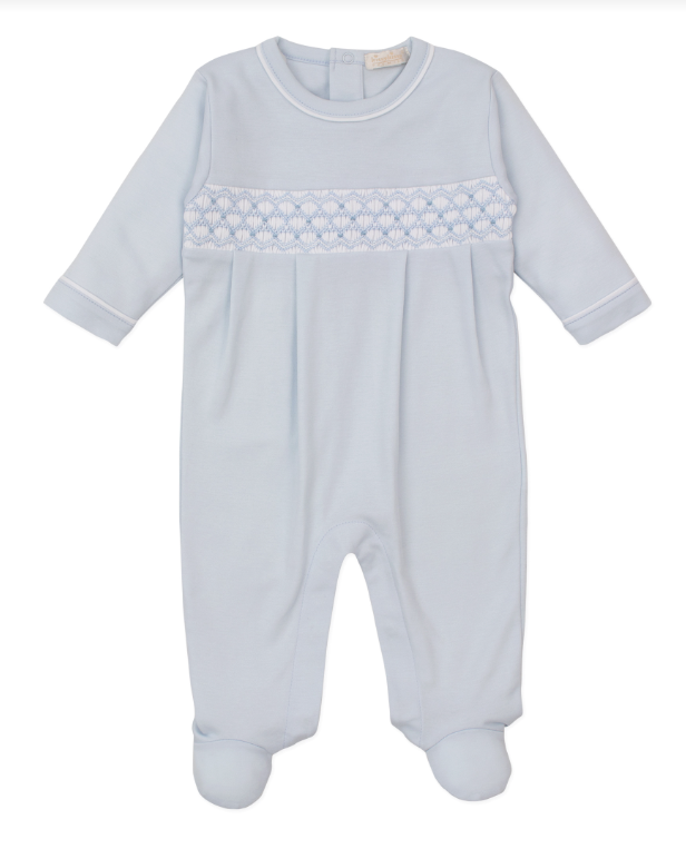 CLB Sum 25 Footie w/ Hand Smock | Blue
