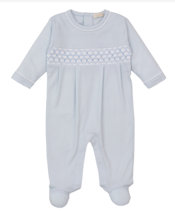 CLB Sum 25 Footie w/ Hand Smock | Blue
