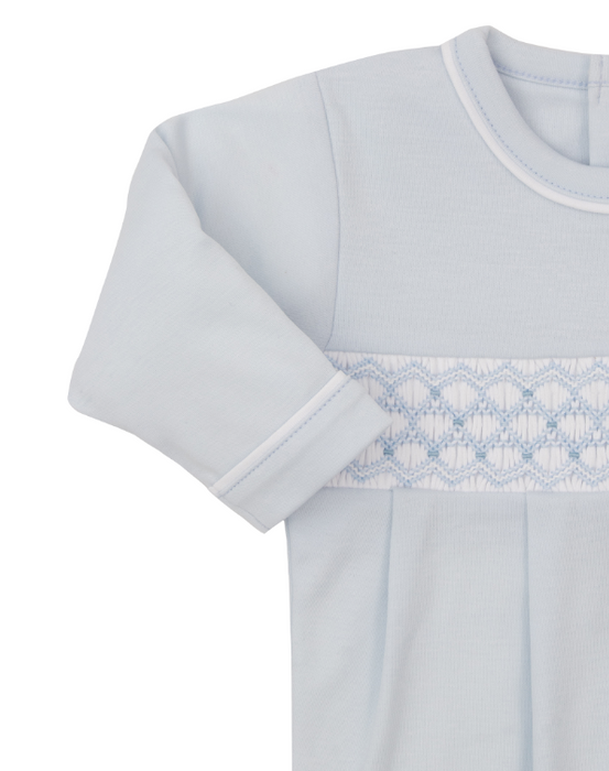 CLB Sum 25 Footie w/ Hand Smock | Blue