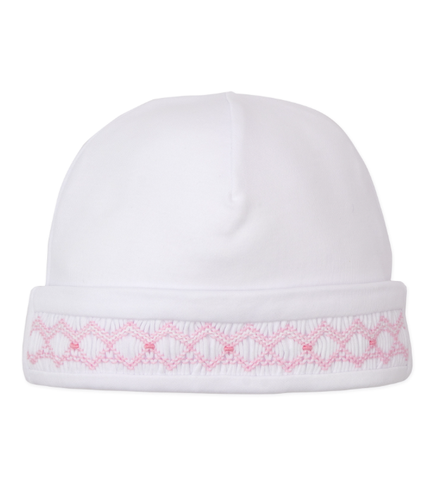 CLB Sum 25 Hat w/Hand Smock | White w/Pink