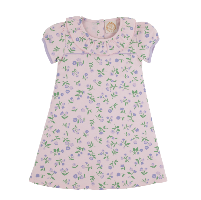 Ramona Short Sleeve Ruffle Collar Dress | Tuxedo Park Tulips