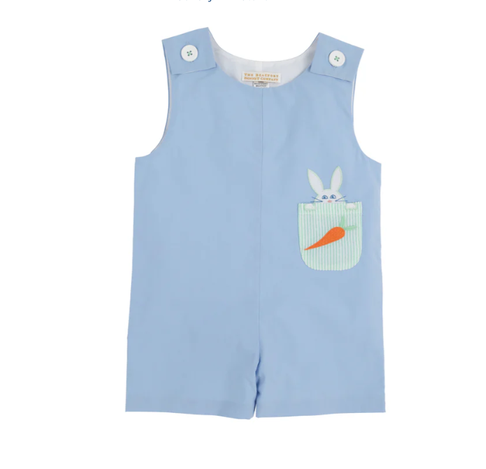 Jack Keene Jon Jon Broadcloth | Beale Street Blue w/Bunny Applique