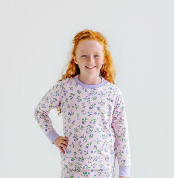 Cassidy Comfy Crewneck | Tuxedo Park Tulips w/Lauderdale Lavender