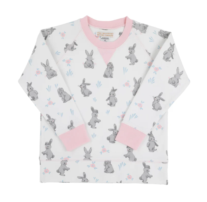 Cassidy Comfy Crewneck | Pink Broad St. Bunnies w/Palm Beach Pink
